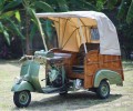 Custom Vespa Ape Calessino by Scooter99 , Handmade Classic Three Wheeler with Vintage Elegance